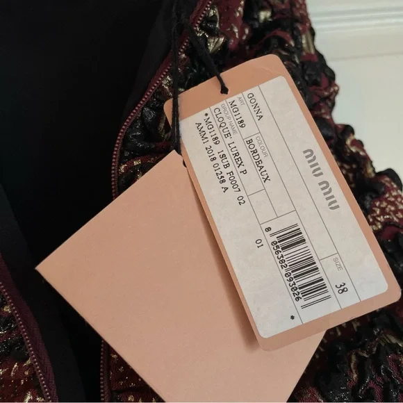 NWT MIU MIU Rare 2018 Runway Gonna Lurex Metallic Dress Bordeaux - EU38 (US8) - Picture 9 of 15